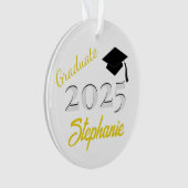Afstuderen Keepsake in geel Ornament (voorkant)