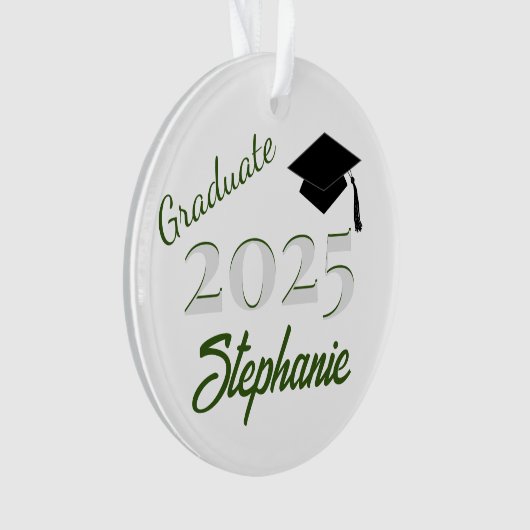 Afstuderen Keepsake in Groen Ornament (voorkant)
