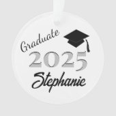 Afstuderen Keepsake in zwart Ornament (voorkant)