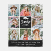 Afstuderen Keepslag 8 Foto Collage & Quote Gift Fleece Deken (Voorkant)