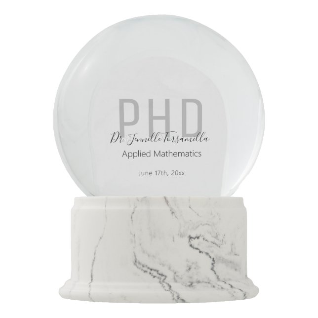 Afstuderen Kepomwille Black Gray Name Degree PhD Sneeuwbol (Voorkant)