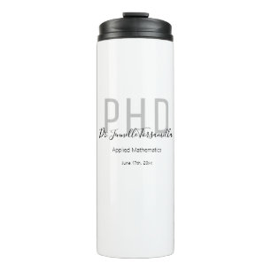 Afstuderen Kepomwille Black Gray Name Degree PhD Thermosbeker