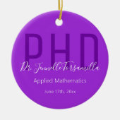 Afstuderen Kepomwille Paars White Name Degree PhD Keramisch Ornament (Voorkant)