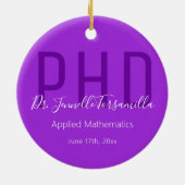 Afstuderen Kepomwille Paars White Name Degree PhD Keramisch Ornament (Achterkant)