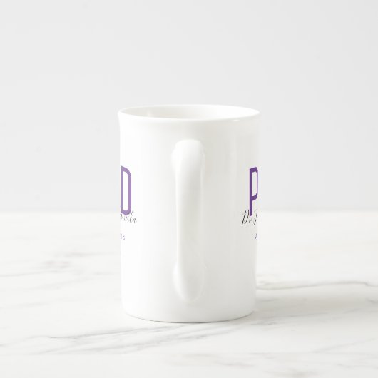 Afstuderen Kepomwille Paarse Name Degree PhD Porselein Kop (Achterkant)