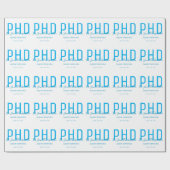 Afstuderen Kepomwille White Blue Name Degree PhD Cadeaupapier (Vlak)