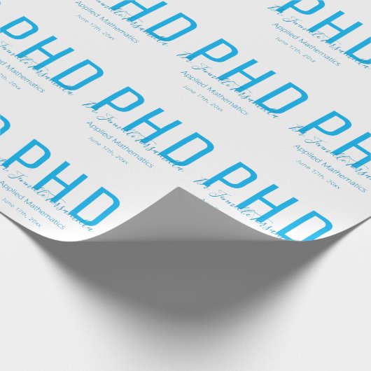 Afstuderen Kepomwille White Blue Name Degree PhD Cadeaupapier (Hoek)