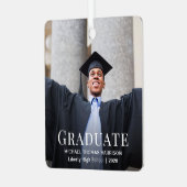 Afstuderen Kerstmis Metalen Ornament (Voorkant links)