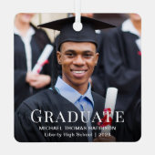 Afstuderen Kerstmis Metalen Ornament (Achterkant)