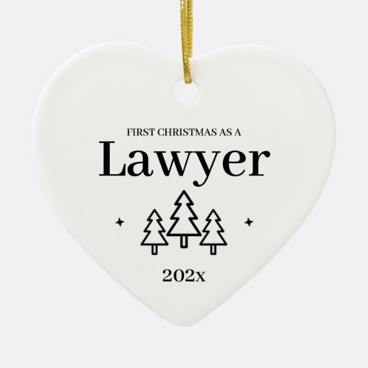 Afstuderen kerstversiering van de advocatenschool keramisch ornament (Voorkant)