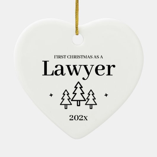 Afstuderen kerstversiering van de advocatenschool keramisch ornament (Achterkant)