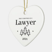 Afstuderen kerstversiering van de advocatenschool keramisch ornament (Links)