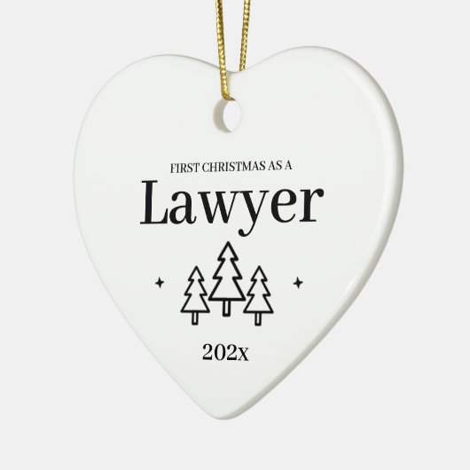 Afstuderen kerstversiering van de advocatenschool keramisch ornament (Links)