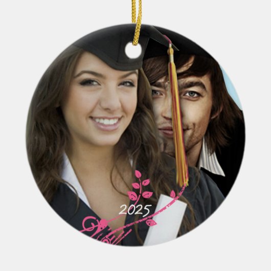 Afstuderen kerstversieringen keramisch ornament (Voorkant)