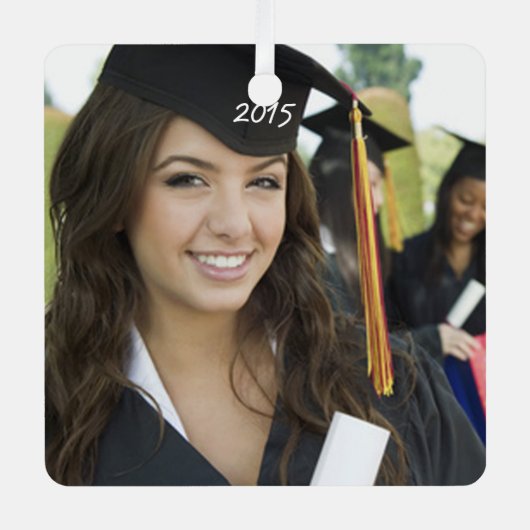 Afstuderen kerstversieringen metalen ornament (Voorkant)