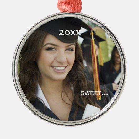 Afstuderen kerstversieringen metalen ornament (Voorkant)