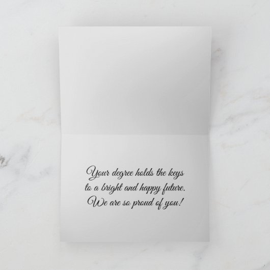 Afstuderen Keys Wenskaart Kaart (Binnen)