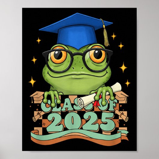 Afstuderen kikker CL van 2025 Kinder Mannen vrouwe Poster (Voorkant)