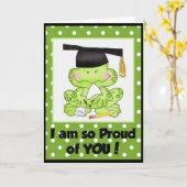 Afstuderen Kikker Ik ben trots op je Wenskaart Kaart (Gele Bloem)