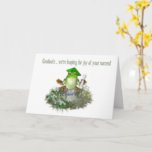 Afstuderen kikker kaart (Gele Bloem)