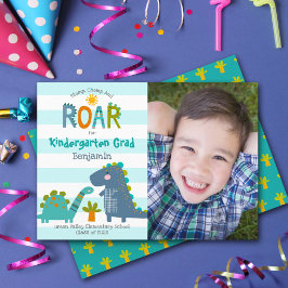 Afstuderen Kindergarten Foto Dinosaurs Boy Schatti Aankondiging