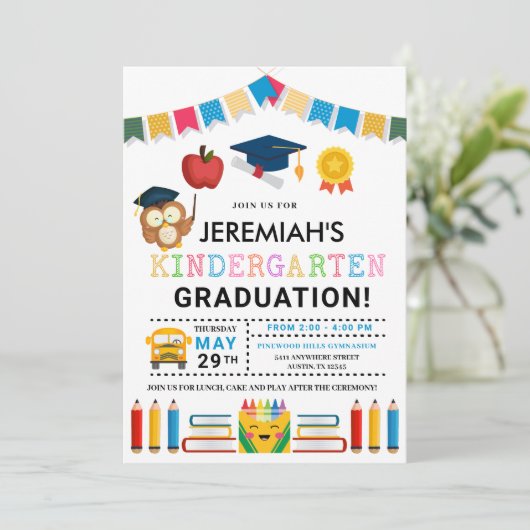 Afstuderen Kindergarten Kaart (Staand voorkant)