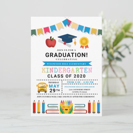 Afstuderen Kindergarten Kaart (Staand voorkant)