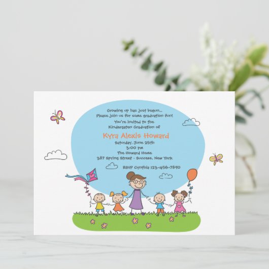 Afstuderen Kindergarten Kaart (Staand voorkant)