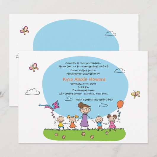 Afstuderen Kindergarten Kaart (Voorkant / Achterkant)