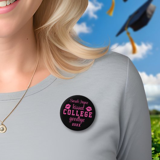 Afstuderen Kiss College Afscheid Klasse Jaar Butto Ronde Button 5,7 Cm