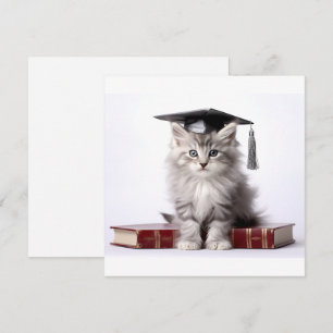 Afstuderen Kitten Feestdagenkaart