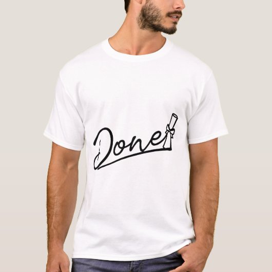 Afstuderen Klaar Minimalistisch Design T-shirt (Voorkant)