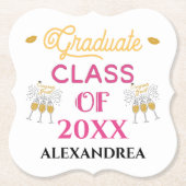 Afstuderen klas Congrats Afstudeerder personaliser Kartonnen Onderzetters (Voorkant)