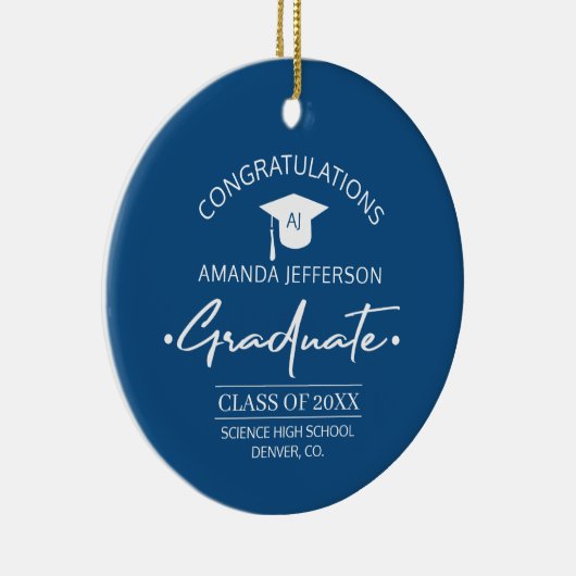 Afstuderen klas jaar en school afstuderen foto keramisch ornament (Rechts)