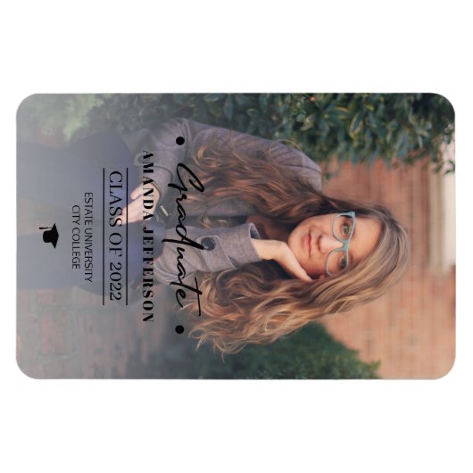 Afstuderen klas jaar schoolfoto gepersonaliseerd m magneet (Horizontaal)