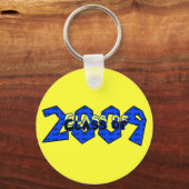Afstuderen Klasse 2009 Blauw en geel Sleutelhanger (Voorkant)