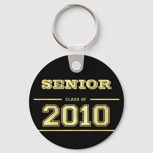 Afstuderen klasse 2010 Key Ring - zwart en goud Sleutelhanger (Voorkant)