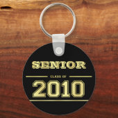 Afstuderen klasse 2010 Key Ring - zwart en goud Sleutelhanger (Voorkant)