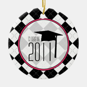 Afstuderen klasse 2011 Black Argyle Keramisch Ornament