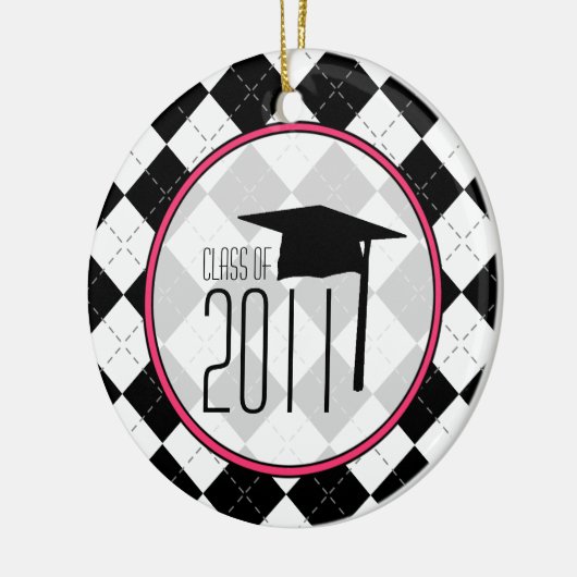 Afstuderen klasse 2011 Black Argyle Keramisch Ornament (Links)