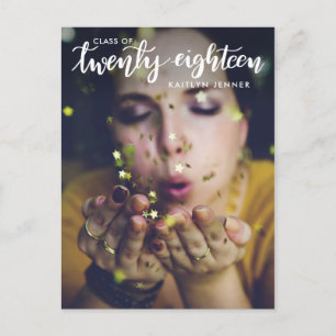 Afstuderen klasse 2018   De datum-foto opslaan Briefkaart