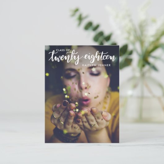 Afstuderen klasse 2018 | De datum-foto opslaan Briefkaart (Staand voorkant)