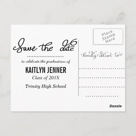 Afstuderen klasse 2018 | De datum-foto opslaan Briefkaart (Achterkant)