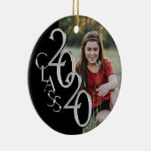 Afstuderen Klasse 2020 Foto zwart, zilver Keramisch Ornament (Rechts)