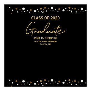 Afstuderen klasse 2020 Gold/zwart elegant Perfect Poster