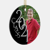 Afstuderen Klasse 2021 Foto zwart met zilver Keramisch Ornament (Rechts)