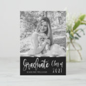 Afstuderen klasse 2021 Silver Black en White Kaart (Staand voorkant)