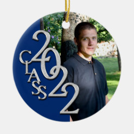 Afstuderen Klasse 2022 Foto Blue Silver Keramisch Ornament