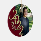 Afstuderen Klasse 2022 Foto Bourgogne met Gold Cer Keramisch Ornament (Rechts)