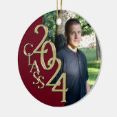 Afstuderen Klasse 2022 Foto Bourgogne met Gold Keramisch Ornament (Links)